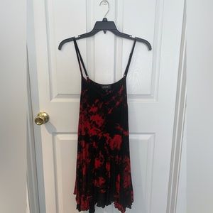 Dolls Kill 1x Widow Tie-Dye Red and Black Dress